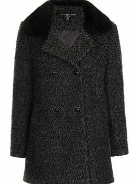 Dorothy Perkins Womens Little Mistress Black and Grey Faux Fur