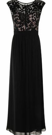 Dorothy Perkins Womens Little Mistress Black Floral Flock Maxi
