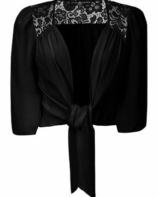 Dorothy Perkins Womens Little Mistress Black lace jacket- Black