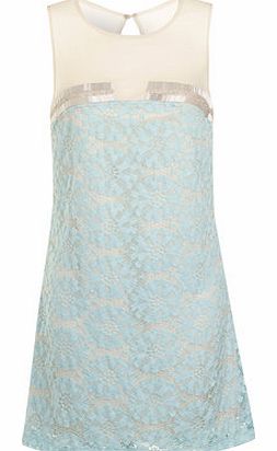 Womens Little Mistress Blue Embellished Lace