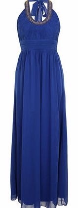 Dorothy Perkins Womens Little Mistress Cobalt Chiffon Maxi