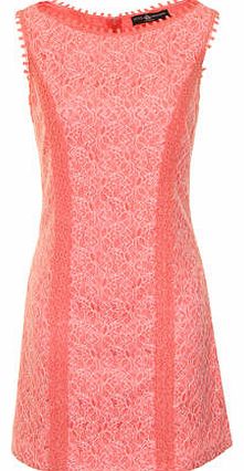 Dorothy Perkins Womens Little Mistress Coral Lace Overlay Shift