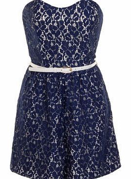 Dorothy Perkins Womens Little Mistress Cream And Blue Lace