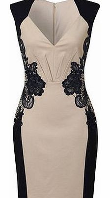 Womens Little Mistress Cream and navy lace