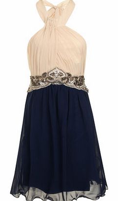 Dorothy Perkins Womens Little Mistress Cream And Navy Prom