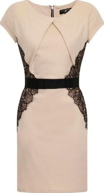 Dorothy Perkins, 1134[^]262015000709891 Womens Little Mistress Cream/Black Lace Dress-
