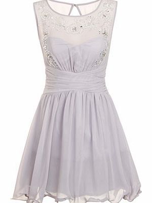 Dorothy Perkins Womens Little Mistress Grey Embellished Prom