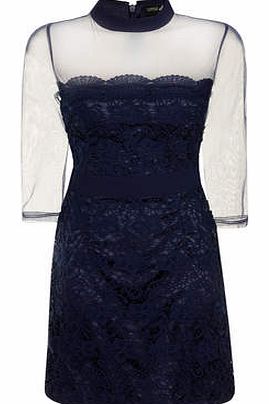 Dorothy Perkins Womens Little Mistress Lace Overlay Mesh Shift