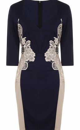 Womens Little Mistress Navy and Cream Plunge