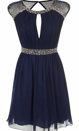 Womens Little Mistress Navy Fit And Flare Dress-