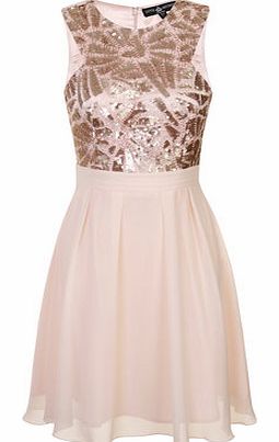 Womens Little Mistress Nude Embellished Skater