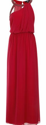 Womens Little Mistress Pink One Shoulder Maxi