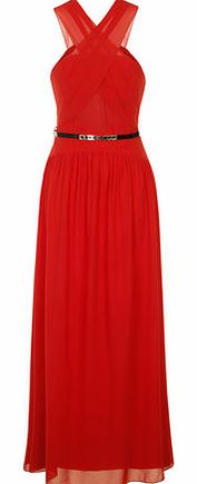 Womens Little Mistress Red Cross Back Maxi