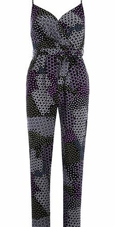 Dorothy Perkins Womens Lola Skye Ditsy Patch Jumpsuit- Black