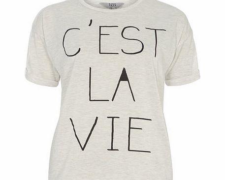 Dorothy Perkins Womens Lola Skye Grey Slogan T Shirt- Grey