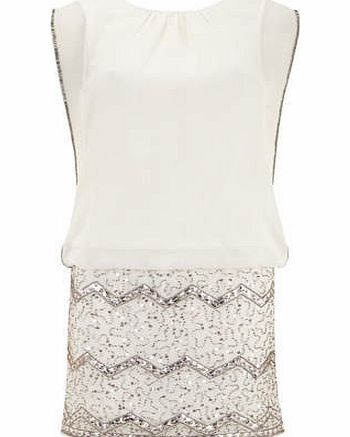 Dorothy Perkins Womens Lola Skye Ivory Sequin Embellished Dress-