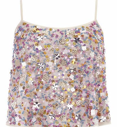 Dorothy Perkins Womens Lola Skye Multi Embellished Cami- White
