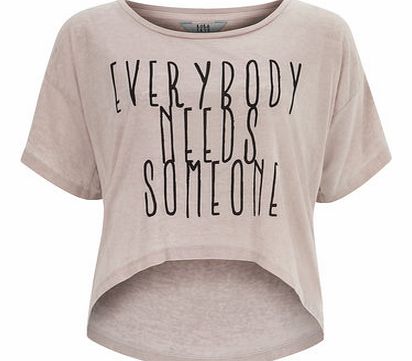 Dorothy Perkins Womens Lola Skye Peach Slogan T Shirt- Pink