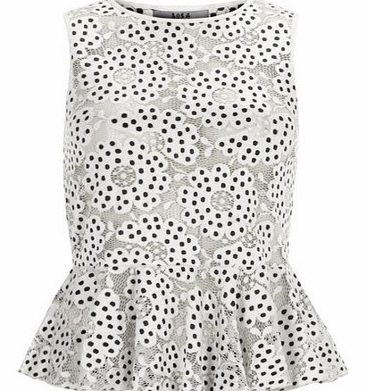 Dorothy Perkins Womens Lola Skye Peplum Hem Top- Black DP12302230