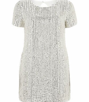 Dorothy Perkins Womens Lola Skye Silver All Over Sequin Dress-