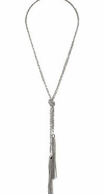 Dorothy Perkins Womens Long Grey Plait Necklace- Grey DP49815451