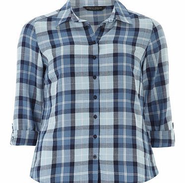 Dorothy Perkins Womens Long Sleeve Check Shirt- Blue DP67190119