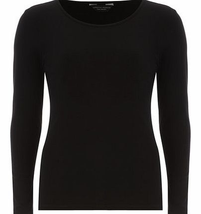 Dorothy Perkins Womens Long Sleeved Crew Neck Tee- Black