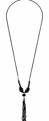 Dorothy Perkins Womens Long Tassel Necklace- Black DP49814884