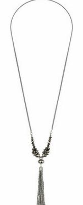 Dorothy Perkins Womens Long Tassel Necklace- Silver DP49814909