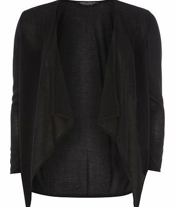 Womens Longline waterfall cardigan- Black