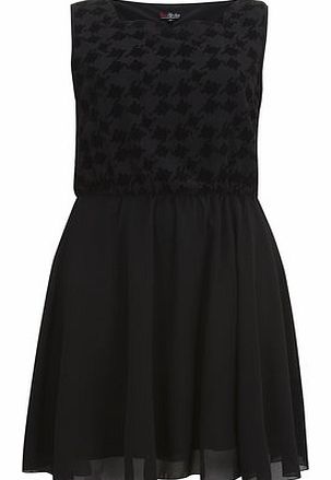 Dorothy Perkins Womens Lovedrobe Black Contrast Flock Dress-
