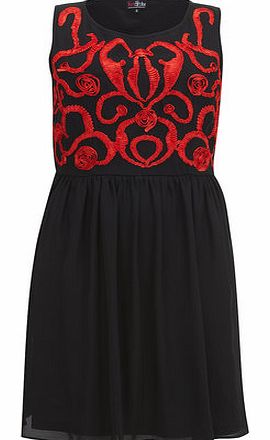 Dorothy Perkins Womens Lovedrobe Black Cornelli Skater Dress-