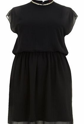 Dorothy Perkins Womens Lovedrobe Black High Neck Dress- Black