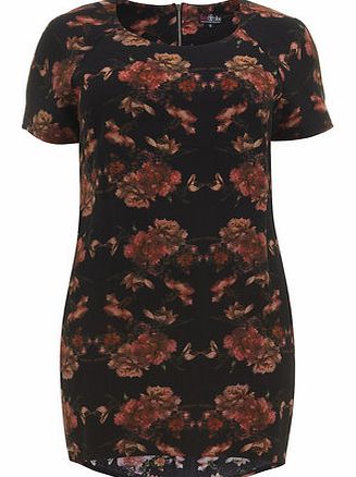 Dorothy Perkins Womens Lovedrobe Black Multi Floral Shift Dress-