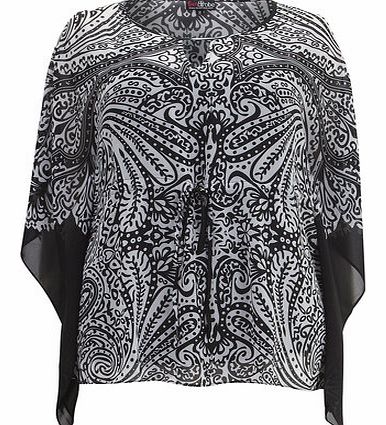 Dorothy Perkins Womens Lovedrobe Black Paisley Kimono Top- Black