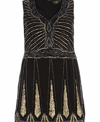 Dorothy Perkins Womens Lovedrobe Black Sequin Flapper Dress-