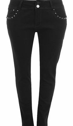 Dorothy Perkins Womens Lovedrobe Black Studded Pocket Jeans-
