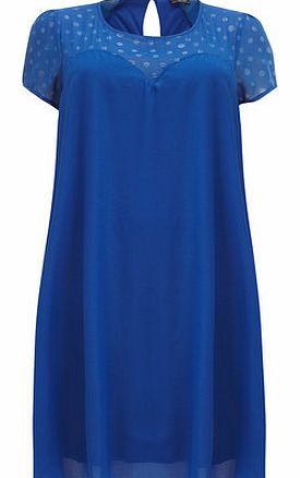 Dorothy Perkins Womens Lovedrobe Blue Burnout Swing Dress- Blue