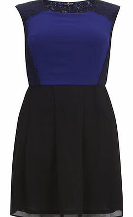 Dorothy Perkins Womens Lovedrobe Blue Contrast Skater Dress-