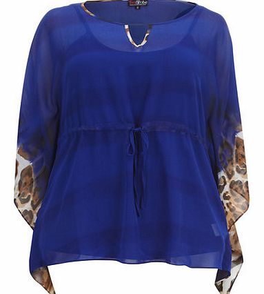 Dorothy Perkins Womens Lovedrobe Blue Multi Animal Kimono Top-