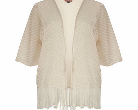 Womens Lovedrobe Cream Fringe Kimono- Cream