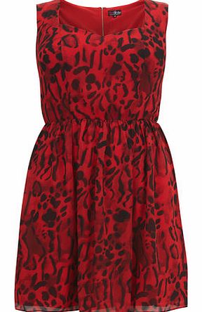 Dorothy Perkins Womens Lovedrobe Red Multi Animal Print Dress-