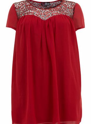 Dorothy Perkins Womens Lovedrobe Red Sequin Swing Dress- Red