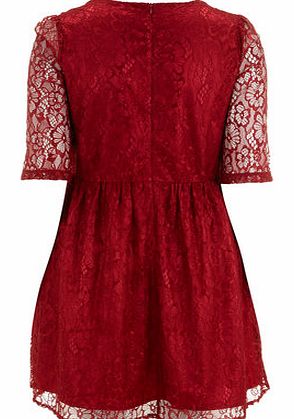 Dorothy Perkins Womens Lovedrobe Red Sweetheart Neck Dress- Red