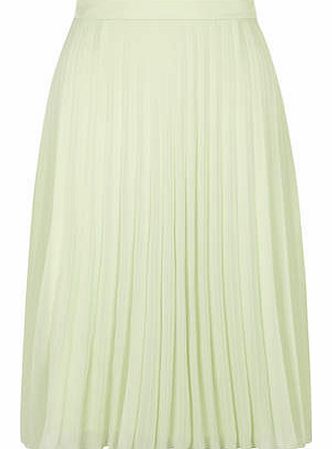 Dorothy Perkins Womens Luxe Apple Pleat Midi Skirt- Green