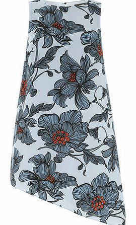 Dorothy Perkins Womens Luxe Blue Floral Print Dress- Blue