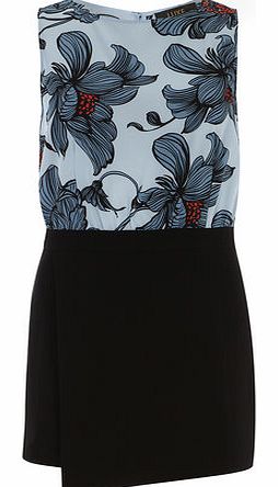 Dorothy Perkins Womens Luxe Blue Stencil Playsuit- Blue DP12290398