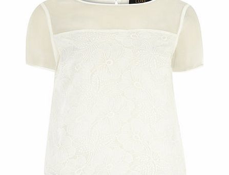 Womens Luxe Ivory Organza Blouse- White DP12123163