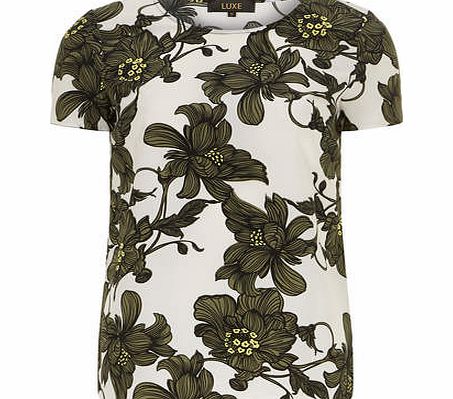 Dorothy Perkins Womens Luxe khaki stencil tee- Khaki DP12299843