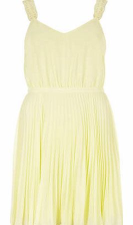 Dorothy Perkins Womens Luxe Lemon Pleated Midi Dress- Yellow